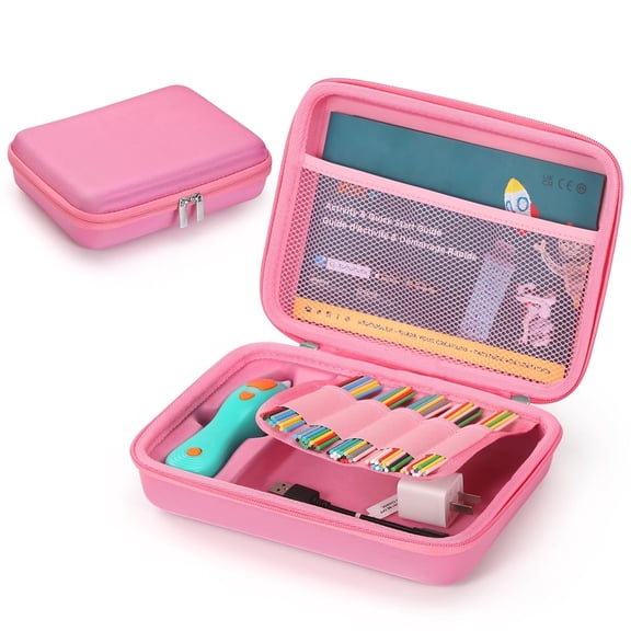 Hard Case Compatible with 3Doodler Start+ Essentials (2023 2024) for 3D Pen Set for Kids, Art Activity Set Carrier Case for Printing Filament Refill and USB Charger,Pink (Box Only)
