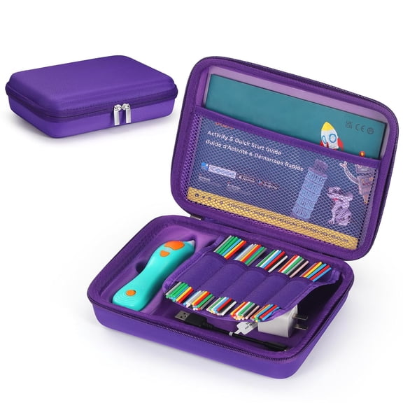 Hard Case Compatible with 3Doodler Start+ Essentials (2023 2024) for 3D Pen Set for Kids, Art Activity Set Carrier Case for Printing Filament Refill and USB Charger,Purple (Box Only)