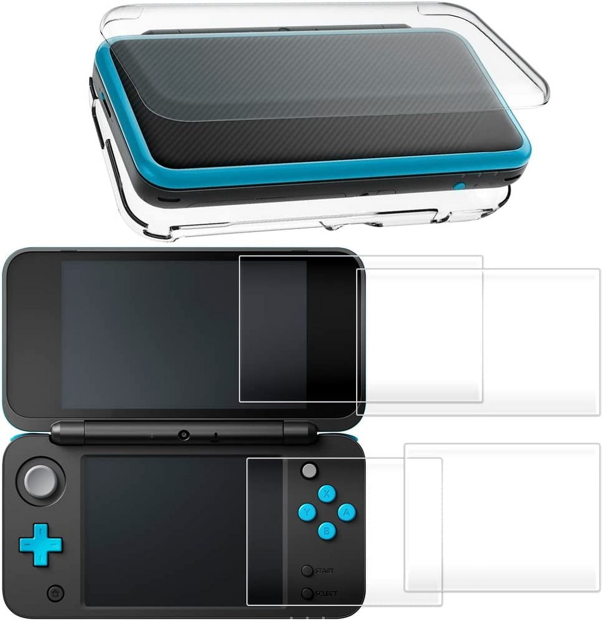 Hard Case Compatible New 2DS XL with 2 Packs Screen Protector Anti Scratch Crystal Clear Case with 4 Pcs Walmart