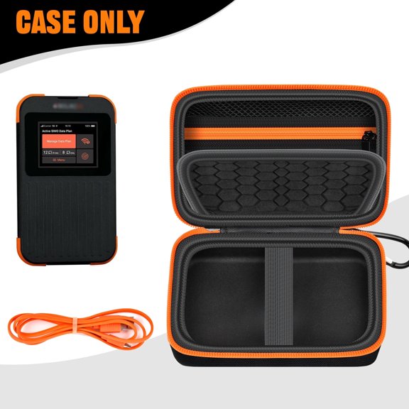 Hard Case Compatible with SIMO Solis 5G WiFi Mobile Hotspot , Travel Router for Hotel Wifi Storage Holder Bag with Mesh Pocket for Charger USB Cable and Accessories (Box Only) - Black