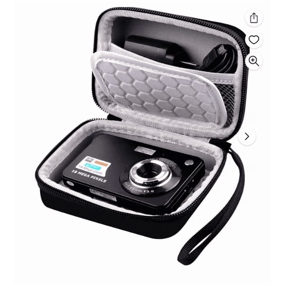 VAJUSO Hard Carrying Case Compatible with CAMKORY, Lecran, KODAK PIXPRO, VAHOIALD and AiTechny Digital Cameras, Black