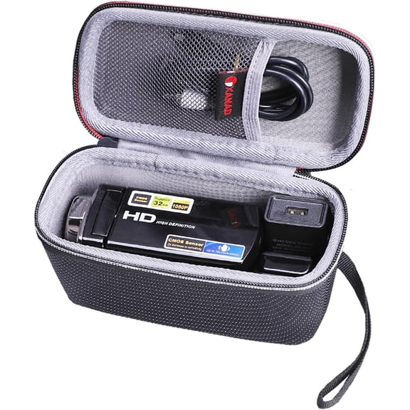 Hard Case for Kicteck/Seree/Loentir/Vetek/Olesit/ORDRO/SMIRLY/Muitune Video Camera or HDR CX675 Camcorder Digital Vlogging Recorder - Travel Protective Bag(Inside: 6.4"x2.8"x3.3")