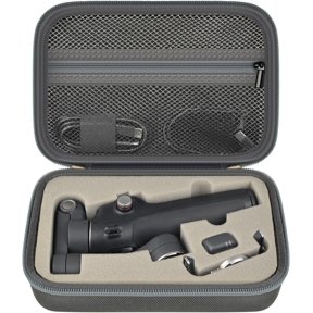 Hard Case for Mobile 8, OM 7 Pro and OM 7, Sponge Lined | Custom for Gimbal , USB Cables and Phone Clips, Zippered Mesh Pocket, Lightweight for Commutes and Travel, Dark Grey