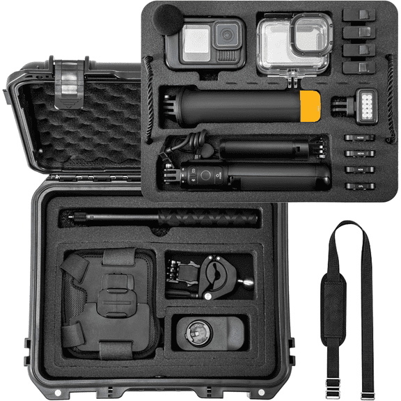 Hard Case Organizer For Gopro Hero 13/12/11/10/9/8 Media Mod/Volta/Protective Housing/Chest Mount Creator Edition Accessories Waterproof Travel Storage Carrying