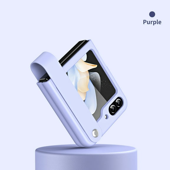 Hard Case for Samsung Galaxy Z Flip 6 with Finger Ring Buckle Kickstand Slim Cover, Hybrid Rugged Shockproof Anti-Scratch Protective Phone Case for Samsung Galaxy Z Flip 6, Purple