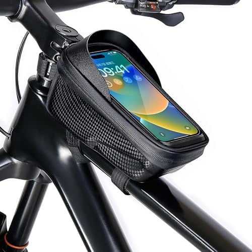 Hard Casing Waterproof bike cell phone holder,Tube Bag,bike accessories, bicycle front frame bag,mountain bike bag,ebike accessories 6.9''$$Sport & Recreation Other