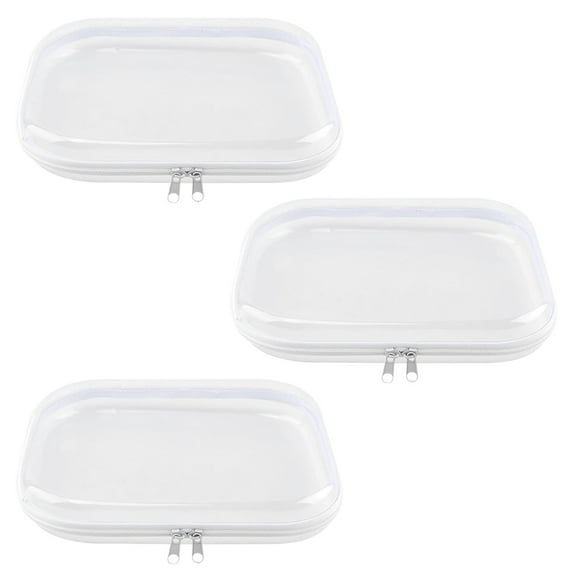 Hard Clear Zipper Case,Transparent Hard Shell Zipper Pouch,Portable Item Storage Travel Organizer Box - style:style2;