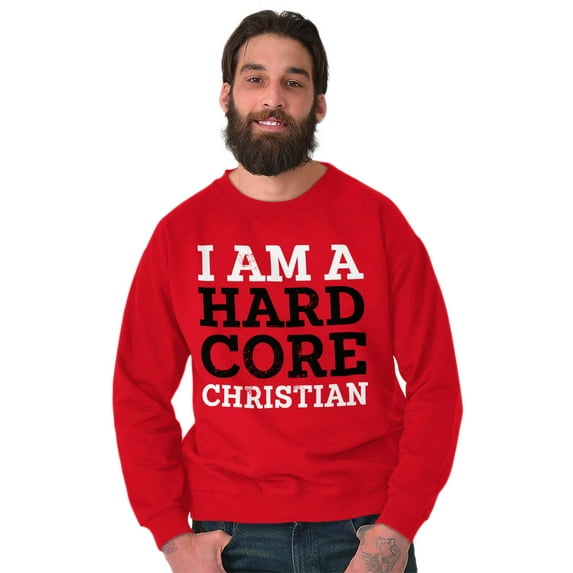 Hard Core Christian Religious Faith Unisex Plus Fleece Graphic Sweatshirt Brisco Brands 2X