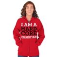 thumbnail image 1 of Hard Core Christian Religious Faith Zip Up Hoodie Men's Women's Brisco Brands S, 1 of 6