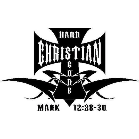 Hard Core Christian Vinyl Wall Decal, Mark 12:28-30