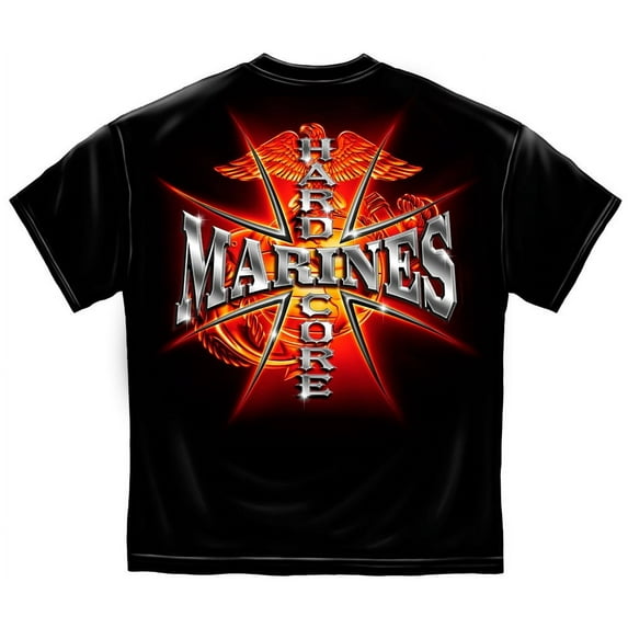 Hard Core Marines T-shirt by Erazor Bits, Black