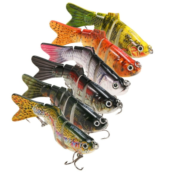 Hard Crankbait,6 Jointed Swimbait Crankbait Bait Fish Lure Crankbait Bait Swimbait Lure Crankbait Jointed Lure Sun-fish Lure Set 5pcs Crankbait Vibe Lure Jinmie Eyes Popper Crankbait Hxber