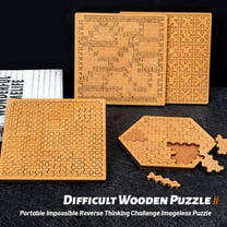 Hard Difficulty Impossible Wooden Puzzle Set - Fractal Tray Brain Teaser for Adults, Challenging Geometric Puzzle Mind-Bending Stress Relief Game