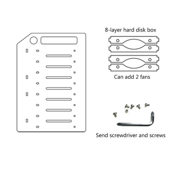 Hard Disk Bracket for 3.5in HDD Storage Bracket Organizer Case Rack Hard Drive 3.5'' Multi-Layers Cooling Bay