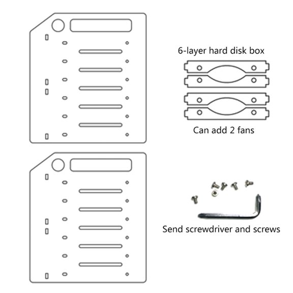 Hard Disk Bracket 3.5in HDD Storage Bracket Hard Drive 3.5'' Multi-Layers Cooling Bay Organizer Rack