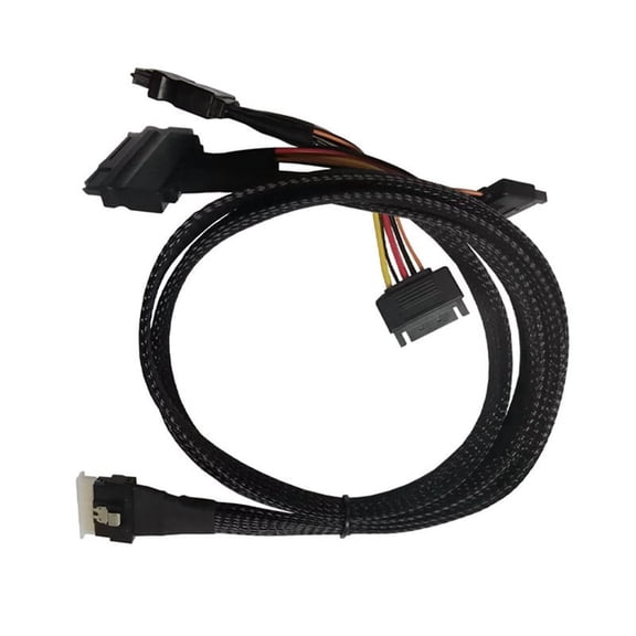 Hard Drive Cable SFF8654(8I) Slim SAS to 2SFF8639 NVMe U.2 Hard Drive Cable Multi-Functional Hard Drive Accessories