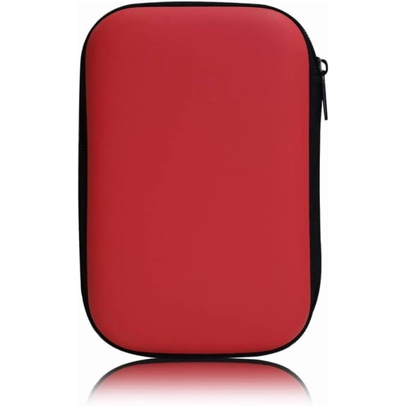 Hard Drive Carrying Case Bag Storage Organizer Universal Carry Pouch Compatible with Western Digital WD Elements Seagate, 2.5 EVA Shockproof Travel Case (Red)