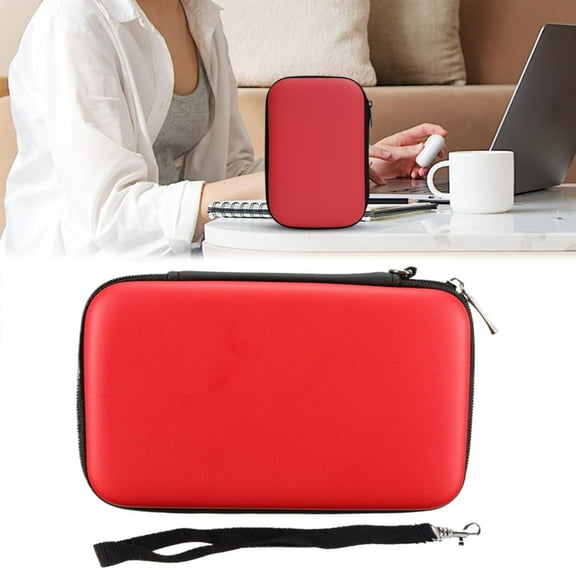 Hard Drive Carrying Case Storage Organizer Bag Multi Purpose Carry Compatible With WD EVA Shockproof Travel Case Home Textile StoragePu, Red A