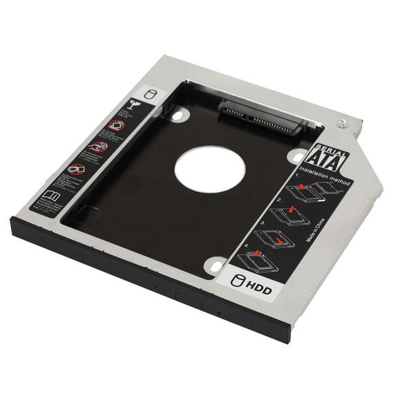Hard Drive Tray 9.5mm Universal SATA 2nd HDD HD SSD Enclosure Hard Drive Case Tray, for 9.5mm Laptop CD / DVD-ROM Optical Bay Drive Slot (for SSD and HDD)