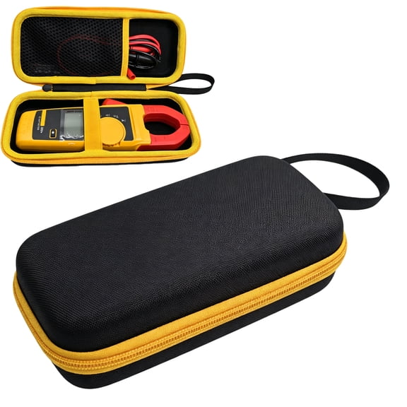 Hard EVA Carrying Case for Fluke 323 324 325 302 303 305 Digital Clamp Meter - Shockproof Waterproof Storage Bag with Mesh Pocket for Test Leads & Accessories