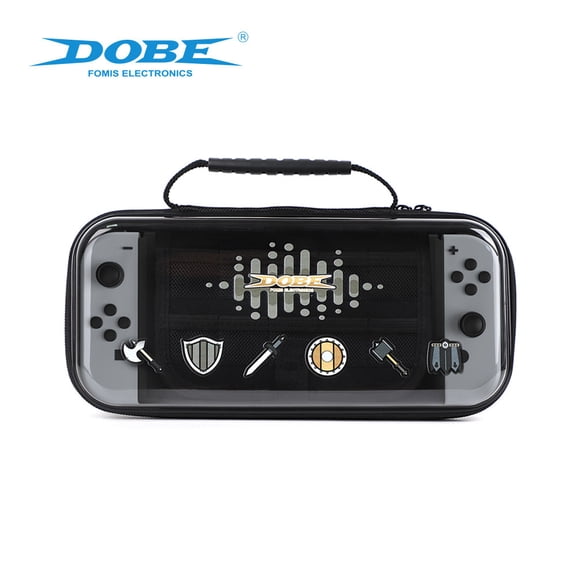 Hard EVA Carrying Case with Transparent Protective Cover for Nintendo Switch & Switch OLED, Portable Shockproof Travel Storage Bag with Game Card Slot, Anti-Scratch Lightweight Gaming Pouch