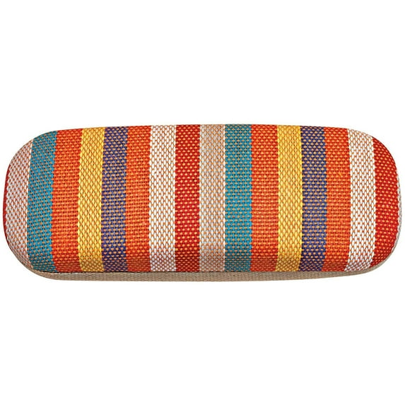 Hard Eyeglass Case, Glasses Holder For Women, Men, Girls, Boys- Colorful Stripes, Peacock