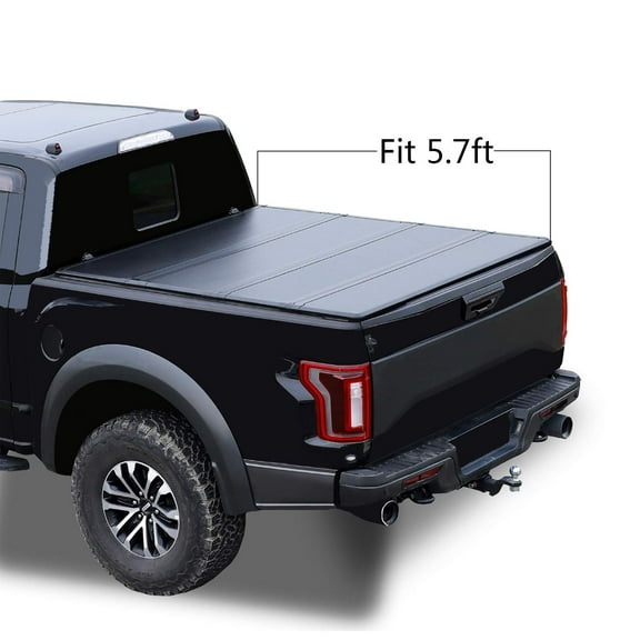 Hard Fiberglass Quad Fold Truck Bed Tonneau Cover Fits 2009 - 2018 Ram 1500/2019 - 2021 Ram 1500 Classic Body (Not for New Body)/ 2010-2021 Ram 2500/3500 5'7" Bed