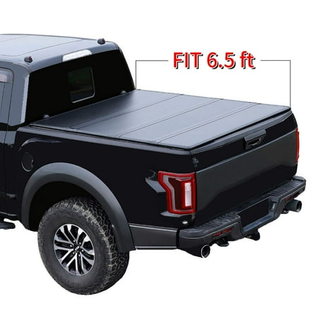 Hard Fiberglass Quad Fold Truck Bed Tonneau Cover Fits 2014 - 2021 Silverado/GMC Sierra 1500 LT 1'5 cab/Single cab 6'5" Bed