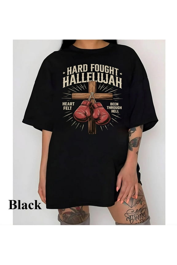 Hard Fought Hallelujah Shirt, Christian Faith Tee, Inspirational Religious T-Shirt, Uplifting Spiritual Tee, Bible Verse Shirt, Faith-Based