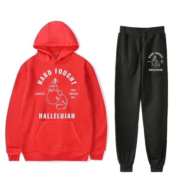 Hard Fought Hallelujah  hoodies suits Jesus Apparel pocket drawstring  sweatshirt men/women Strap sports pants