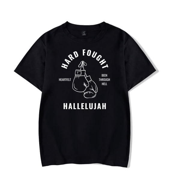Hard Fought Hallelujah tshirt Jesus Apparel  crewneck short sleeve tshirt men/women   tops