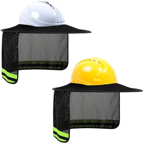 Hard Hat Sun Shade, Full Brim Neck Shield, 2Packs, Hard Hat Not Included