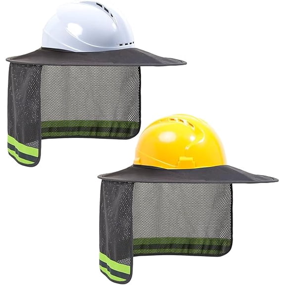 Hard Hat Sun Shade, Full Brim Neck Shield, 2Packs, Hard Hat Not Included