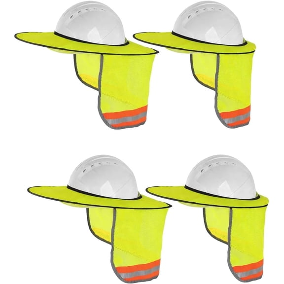 Hard Hat Sun Shade, Full hard hat shade Coverage with Reflective Safety Strip, Universal hardhat Sunshield visor Fit for All Hard Hats (2pcs)