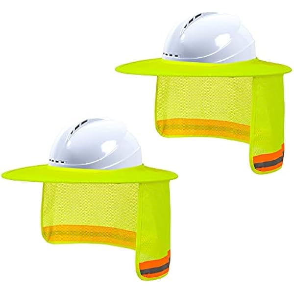 LIZMOF Hard Hat Sun Shade, High Visibility Sun Visor Neck Shade With Reflective Strip, Full Brim, Man & Woman (Hard Hat Not Included), Grey, 2 Pack - View #2