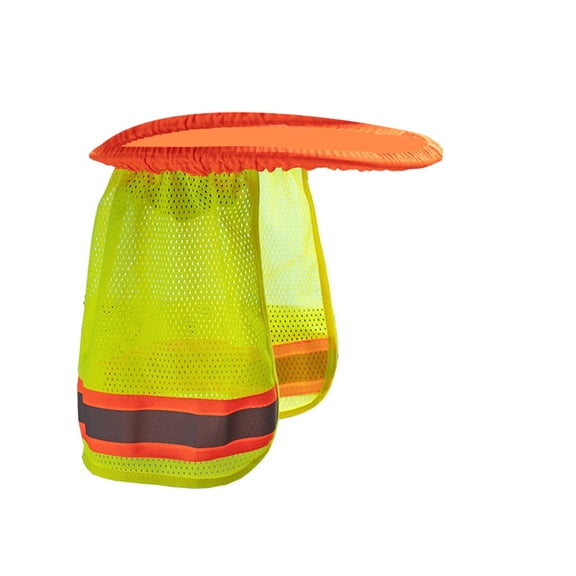 Hard Hat Sun Shield With Elastic Band, Breathable Mesh Safety Hard Hat Neck Cover, High Visibility Reflective Stripes Sun Visor, Universal Fit Hard Hat Sun Shade Accessory For Construction Workers