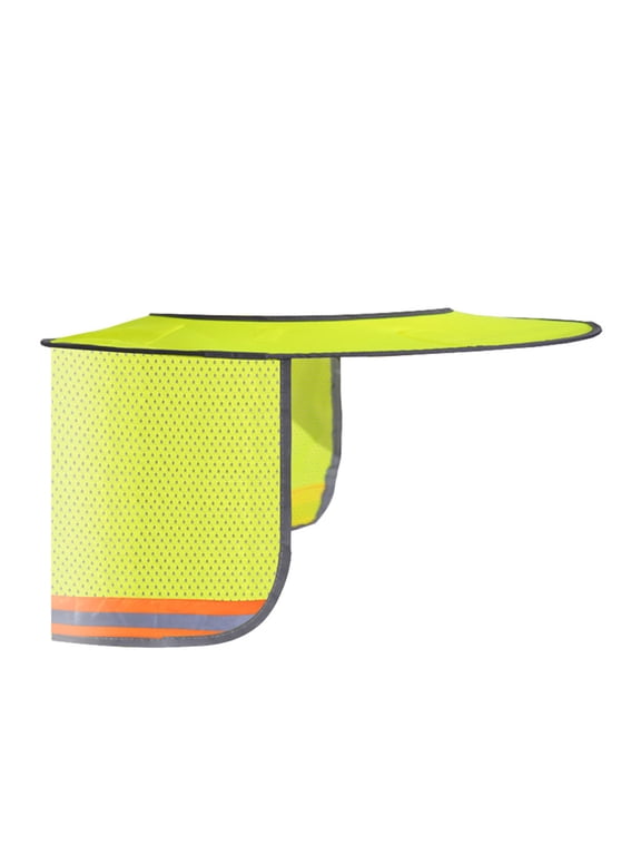 Hard Hat Sun Shield Full Brim Mesh Hats Neck Sunshade,High Visibility Neck Sunshield with Reflective Stripe,Safety Hard Hat Shade with Breathable Mesh Elastic Band for Construction,Outdoor (Green)