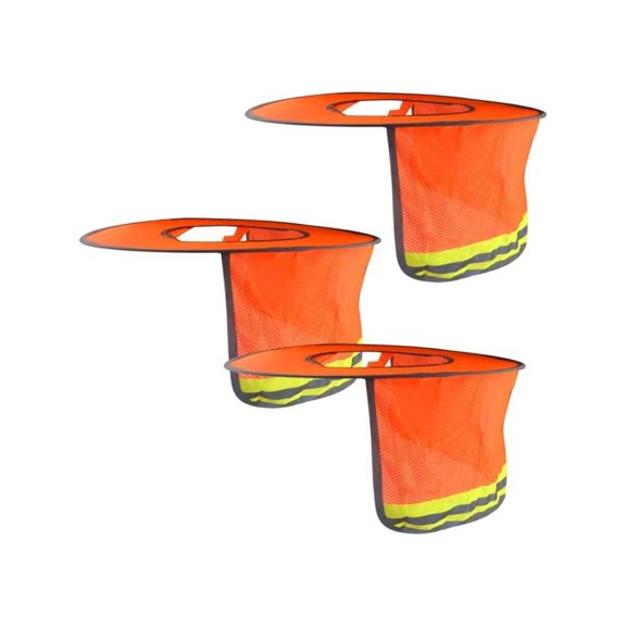 Hard Hat Sun Shield Full Brim Mesh Neck Shield Sun Visor With Reflective Strip For Outdoor Construction Site Hardhats Safety Helmet Accessories High Visibility