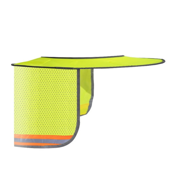 Hard Hat Sun Shield with Reflective Strips, Neon Yellow Helmet Sun Protection Cloth with Mesh Nape Protector, 1-Pack