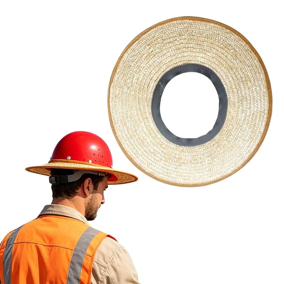 Hard Hat Sun Visor 19 Inch - Breathable Woven Full Brim Cap Cover with Neck Flap, Universal Sun Protection Hat Accessory for Construction & Outdoor Work