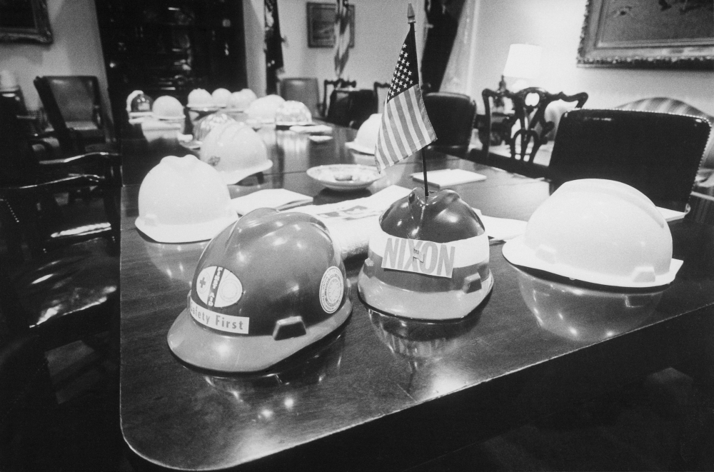 Hard Hats In The Nixon White House Room. After The 'Hard Hat