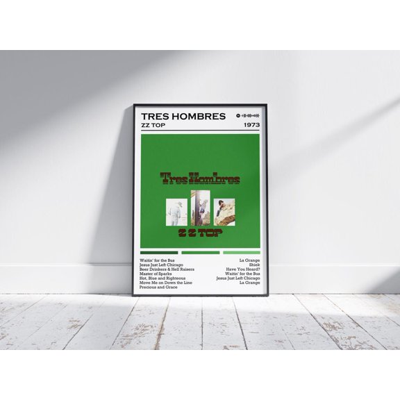 Hard Icon Tres Hombres Album Art Music Studio Accent Room Display Cover, Unframed Poster