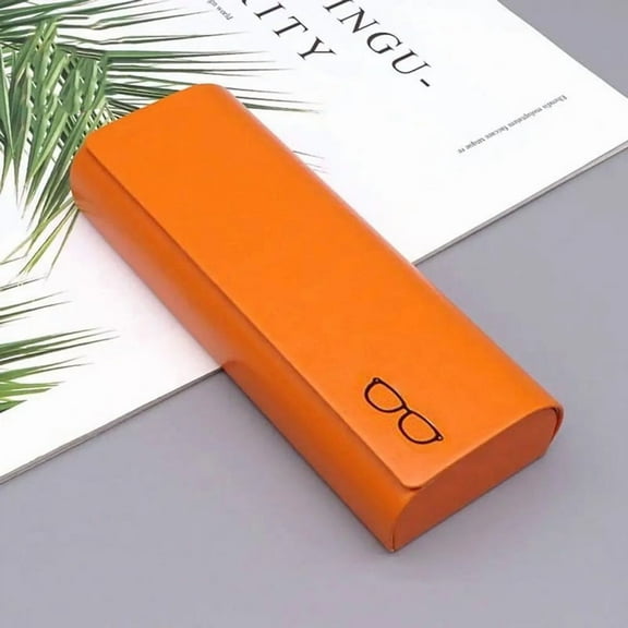 Hard Leather Glasses Case, Sturdy Magnetic Closure Protective Cover with Soft Microfiber Lining, Slim Fitting Eyeglass Holder for Prescription Sunglasses and Readers
