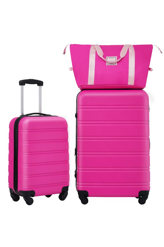 Hard Luggage Case Hardshell Luggage Sets 2Pcs + Bag Spinner Suitcase with TSA Lock Lightweight 20" + 28",Travel Hard Case