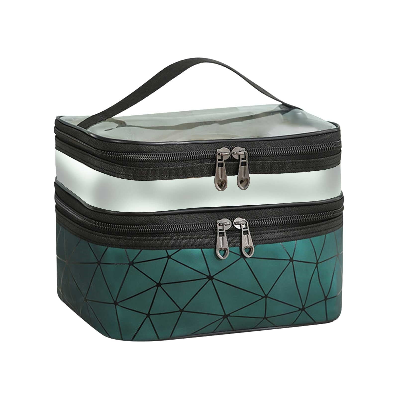 bulk travel makeup case cosmetic makeup bag organizer Turquoise Glitter NGIL Large Top Handle  Dont settle for anything less Muka Personalized Large Capacity Makeup