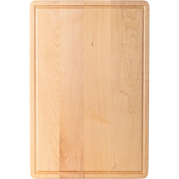 Hard Maple Board for Kitchen - 18"x12"x1.06" Reversible Chopping Board with Juice , Grain Butcher Block