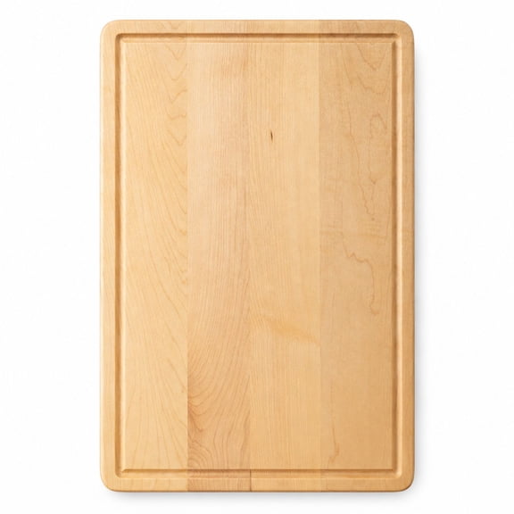 Hard Maple Cutting Board with Juice Groove and Handles, 18"x12"x1.06", Maple Wood, Reversible for Kitchen Prep and Serving