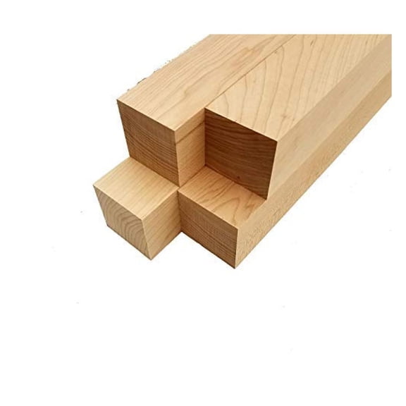 Hard Maple Lumber Turning Squares - 3" x 3" x 8" (4 Pieces)