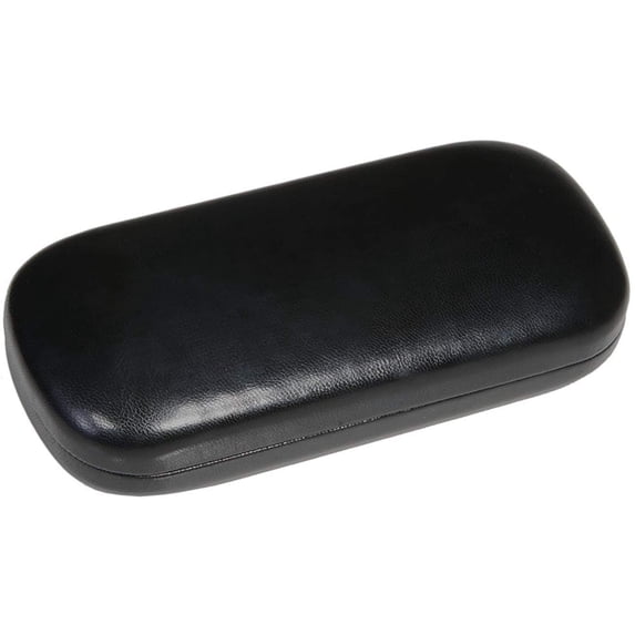 Hard Metal Bodied Eyeglass Case for Medium to Large Frames with Shiny Finish in Black