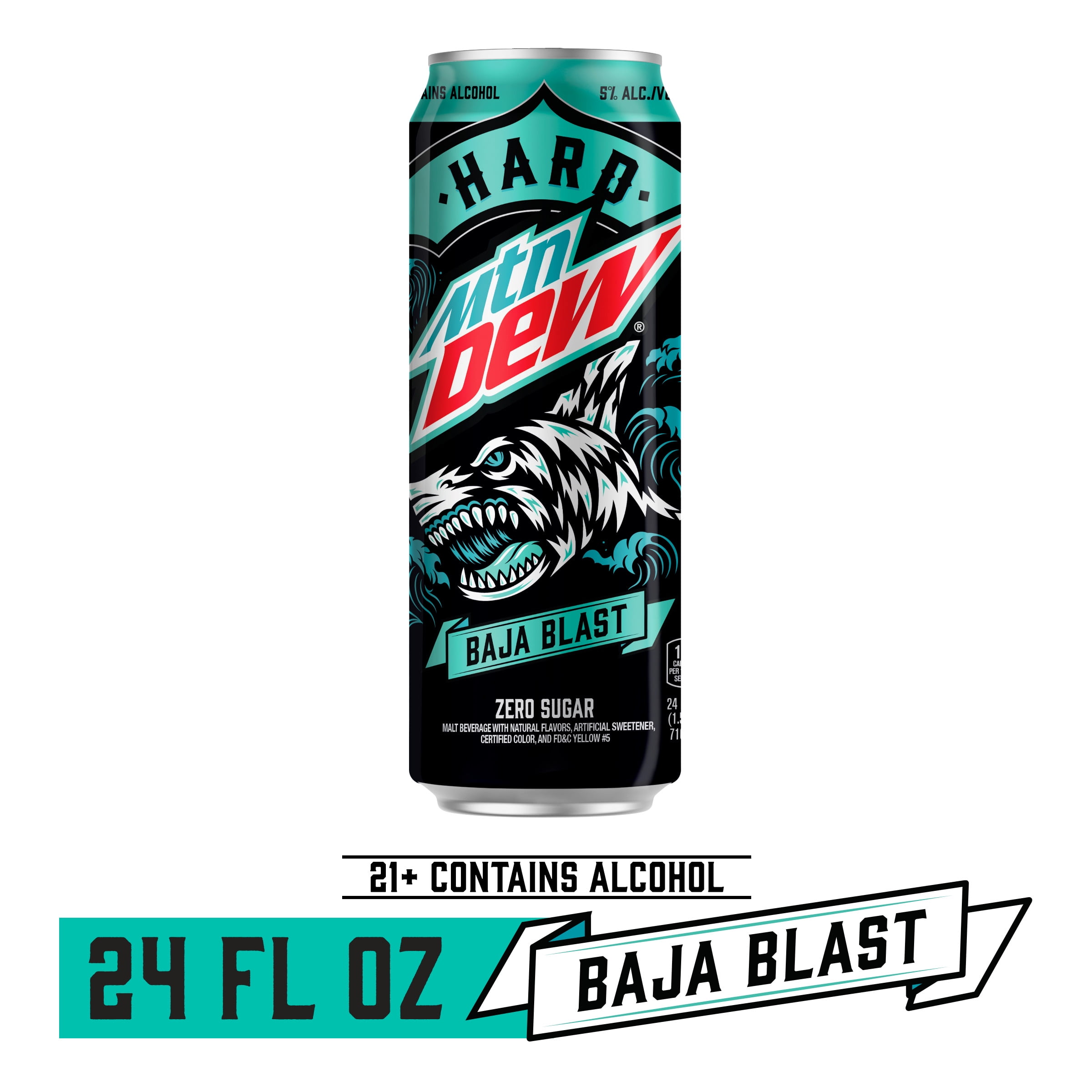 Hard Mountain Dew Baja Blast Malt Beverage, 24 fl. oz. Aluminum Can, 5% ABV